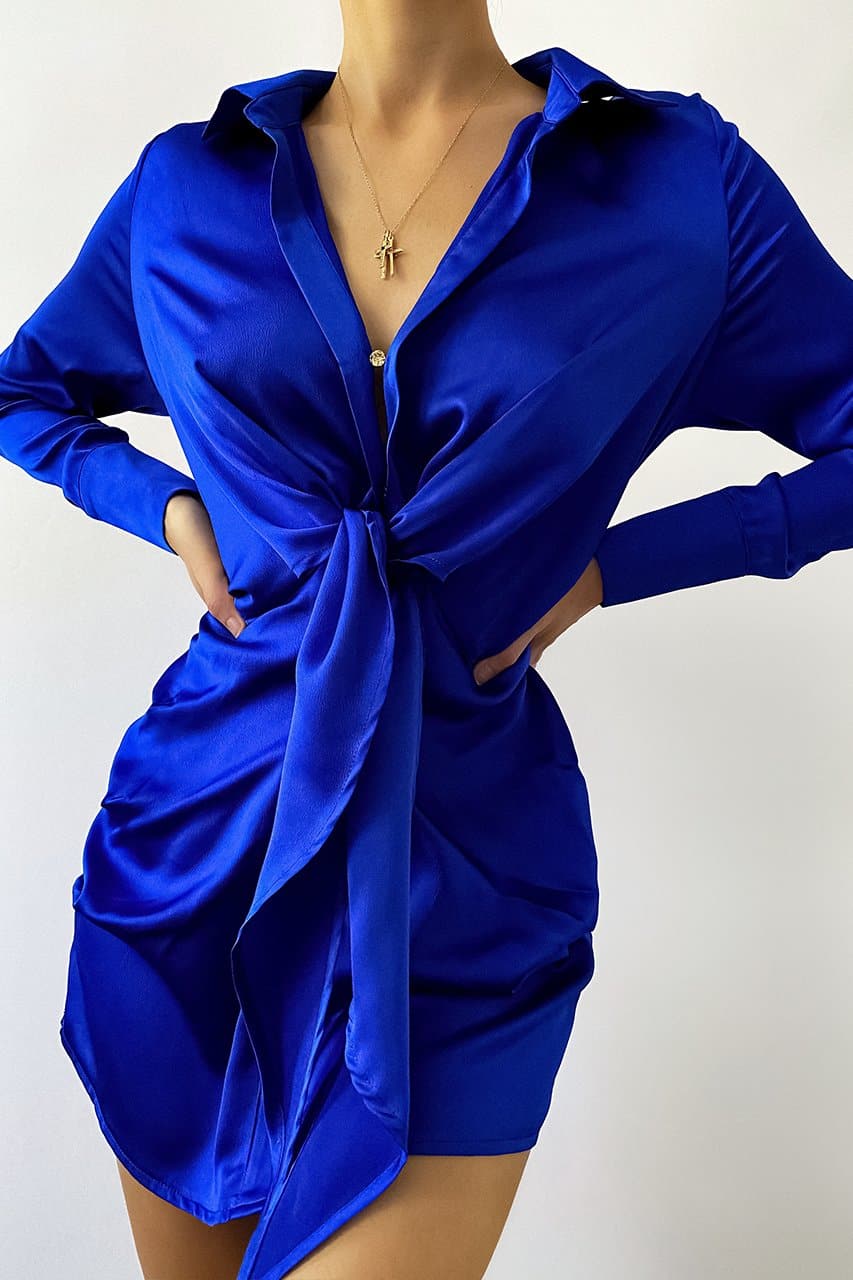 Ruby Shirt Dress - Royal Blue
